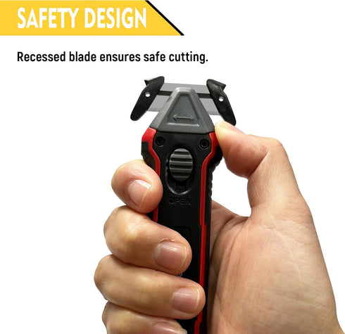 XW Safety Box Cutter with Quick Blade Change, Includes Extra 5 Replacement Blades