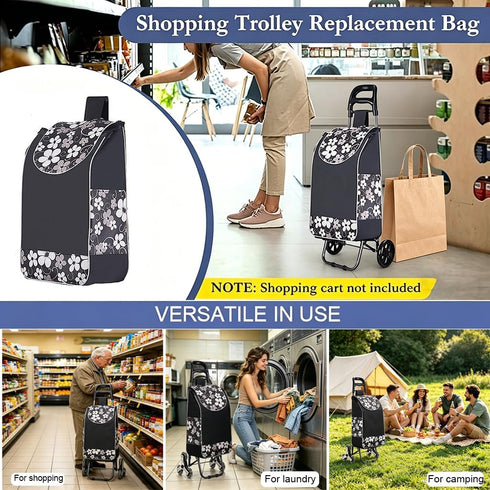 DXYDZSWD 13x7.9x26in) Replacement Bag for Grocery Cart Shopping Cart Bags, Oxford Cloth Waterproof Trolley Bags