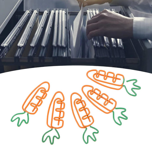 Paper Clip, 100 Pcs Metal Carrot Shaped Paperclips, Office Supply Accessories