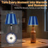 3 Dimmable, 5H 48H Rechargeable Wireless Bottle Lamp - Color Stepless Metallic Blue Lampshade, Bright Light or Soft