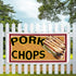 Fastasticdeals 4 Grommets 24x36Inches Vinyl Banner Multiple Sizes Pork Chops Restaurant Cafe Bar Restaurant & Food