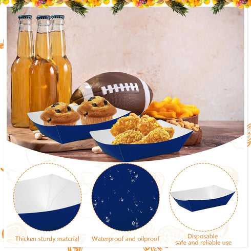 wlilupah 200 Pcs Paper Food Tray Sturdy Disposable Food Boats Nacho Plates Disposable Serving Snack Trays for Catering