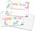 Chuxvon Kids Thank You Cards Fill in the Blank, Magic Unicorn Thank You