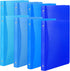 CHENGU 12 Pieces 1 Inch Plastic Binder with Pocket - Blue Color, Holds 200 Sheets