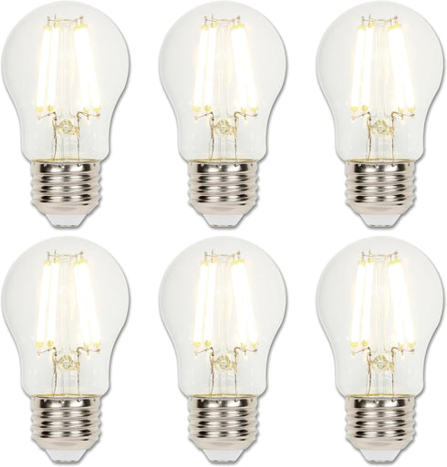 Westinghouse 5279020 9 Watt A15 Dimmable Clear Filament LED Light Bulb, 100 Watt Equivalent, 6 Pack