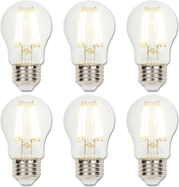 Westinghouse 5279020 9 Watt A15 Dimmable Clear Filament LED Light Bulb, 100 Watt Equivalent, 6 Pack