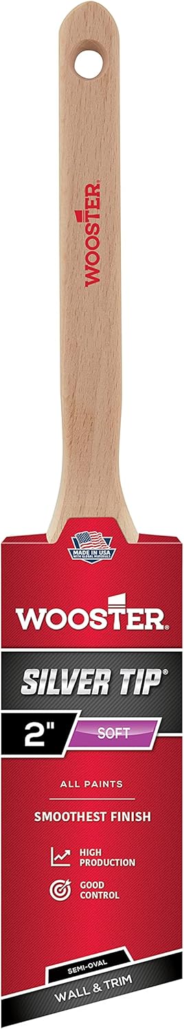 Wooster 5228-2 Silver Tip Semi-Oval Angle Sash Brush, 2 Inch by Wooster