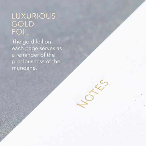 Elegant Executive Notepads, Minimalist Gold Foiled Memo Pads, Dotted Layout, 3 Pack, 225 Sheets Total, Eco-friendly