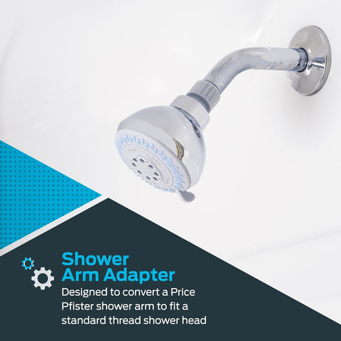 1/2 Inch 1-1/8 Inch 20-Thread, 15060 EZ-FLO IPS x Ball Joint Shower Arm Adapter, Convert Pfister to fit standard shower