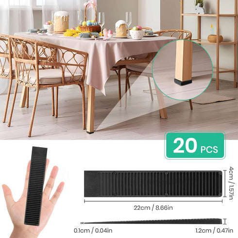 Composite Shims and Leveling Wedges (20pcs, 8.6"): Plastic Shims for Furniture Appliances, Easy Snap Door Levelers