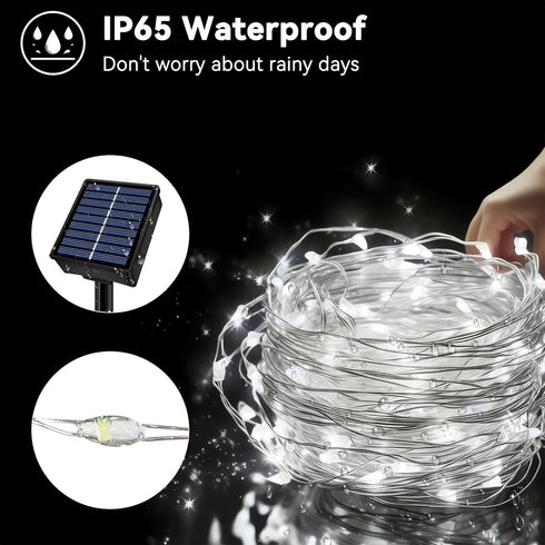 4 Pack 132ft 400LED 8 Solar String Lights Outdoor Waterproof Total Modes Twinkle Lights Solar Fairy Lights for Patio