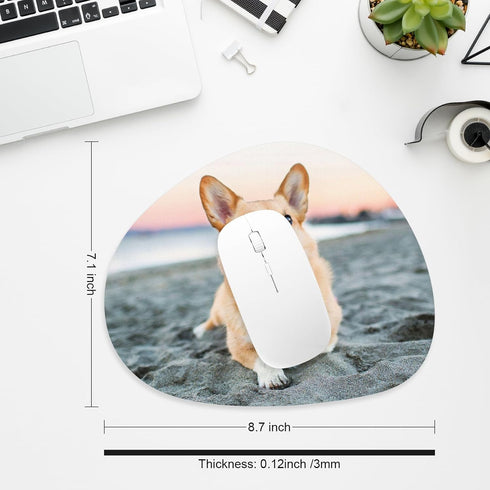 Mouse Pad, Premium-Textured Oval Computer Mousepad, 8.7" x 7.1", Thick 3mm Anti-Slip Waterproof Rubber Mouse Mat, Cute
