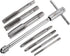 T-Handle Ratchet Tap Wrench + Metric Tap Set, 7pcs M3 M4 M5 M6 M8 M10 M12 Thread Taps