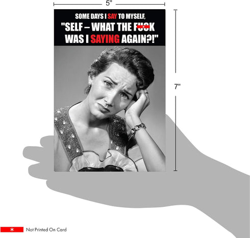 NobleWorks Funny Retro Birthday Card with Envelope, Adult Humor Celebration Greeting