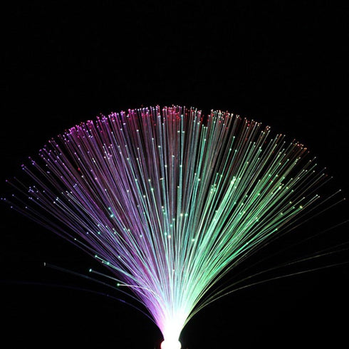 Lixternum Fiber Optic Lamp, LED Colourful Changing Fiber Optic Fountain Night Light, Novelty Battery Powered Bedside