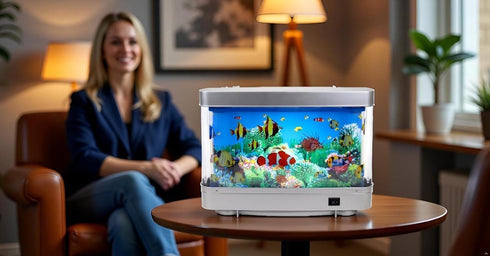 Lightahead Sensory Artificial Aquarium Lamp LED Virtual Fake Fish Tank with Moving Marine Life Animation Ocean