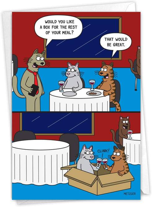 NobleWorks Funny Anniversary Card with Envelope, Cartoon Marriage Humor, Spouse Notecard for Anniversary