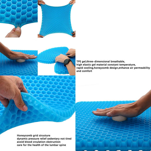 Gel Seat Cushion for Long Sitting, Extra Large Cool Cushion for Office Chair, Car Seat, Sciatica Pain Relief