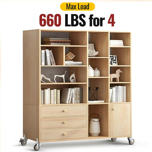 3 Inch Set 4 660 LBS,Ideal HOLKIE Caster Wheels Heavy Duty with Thickened L Shaped Plate,Swivel Side Mount Casters