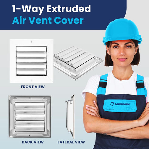 6x6 Inch 1-Way (Duct Opening) Aluminum Air Flow Vent HVAC Vent Cover for Wall or Ceiling Quiet HVAC Wall Register