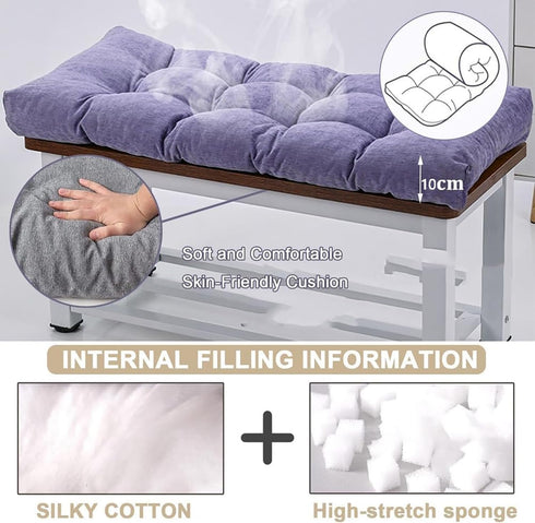 BLLMTEAR 100cmx40cm 120x40 90x35 150x40, 9cm Backing(8,30x60cm) Indoor Bench Cushion Seat Pad Linen Rectangle Bench