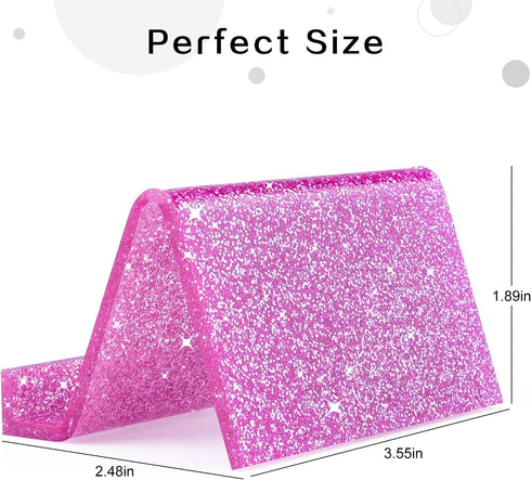 Rouidr Business Card Holder for Desk, Acrylic Display Stand, 3 Pack Name Card Organizer for Office Desktop, School,