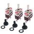 Taiss 3pcs Toggle Switch SPDT ON-Off-ON 3 Pin 3 Position Latching Switch with Waterproof Cover