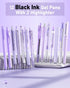 Four Candies 14Pack Pastel Gel Ink Pen Set,Cute Retractable 0.5mm Fine Point Pen,Note Taking Aesthetic Pens,12 Pack Black Ink Pens with 2Pcs Highlighter, Smooth Writing Pens for School, Office(Purple) by Four Candies