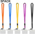 YOUOWO 5Pack Neck Lanyards with Horizontal ID Badge Holder for Office Cruise Badges, Black Blue Yellow Orange Purple