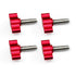 Xadnitu 1/4"-20 x 1" Thread Thumb Screw, Stainless Steel Standard/Coarse Thread with Red Aluminum Knob, 4 Packs