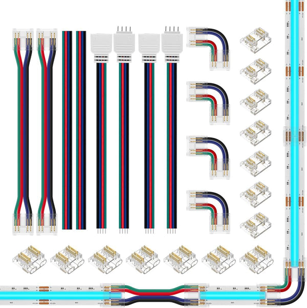 BTF-LIGHTING FCOB COB 10MM 4PIN Connector Kit for PWM FCOB COB RGB