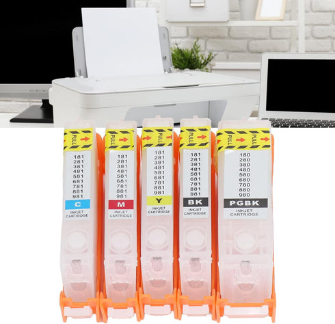 Empty Refillable Printer Ink Cartridge with Permanent Chip for PIXMA TS702 TR7520 TR8520 TR8620 Printers