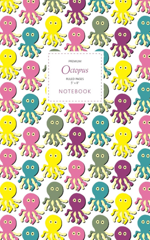 Octopus Notebook - Ruled Pages - Premium Summer Edition, Fun Notebook with 96 Lined Pages, 5x8 Inches