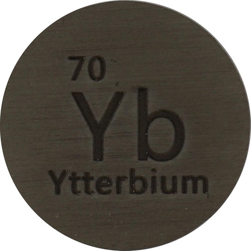 Ytterbium (Yb) 24.26mm Metal Disc 99.9% Pure for Collection or Experiments