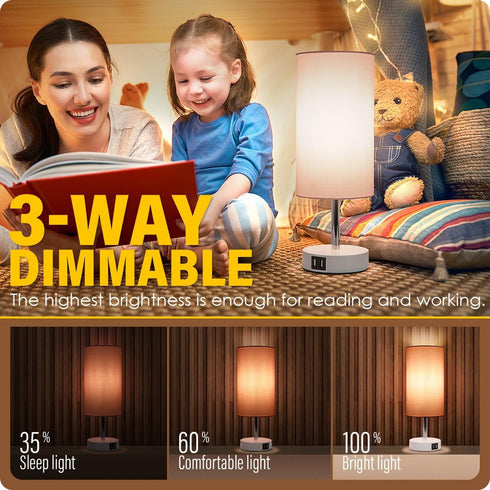 Yarra-Decor Desk Lamp with USB Port, Touch Control Desk Lamp with 3 Levels Brightness for Bedroom/Living Room/Dorm