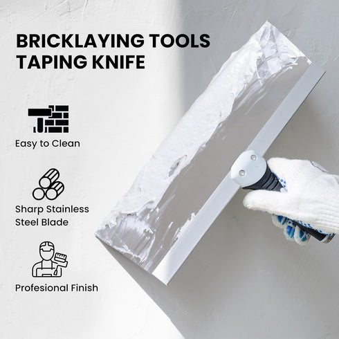 Mister Rui Taping Knife, 14" Drywall Taping Knife, Stainless Steel Taping Knife, Drywall Skimming Blade, Plastering Spatula Tools, Plastering Tool, Ergonomic Handle for Drywall Joint Taping by Mister Rui