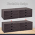 PU Leather Desk Organizer with 3 Drawers, Executive Office Supplies Desktop Filing A4 File Cabinet for Jewelry, Bill,