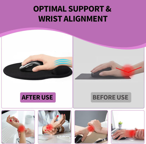 eulps Mouse Pad with Wrist Support, Ergonomic Gel Mouse Pad with Wrist Rest, Comfortable for Laptop, Pain Relief