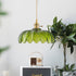 Glass Pendant Lights Kitchen Island, Vintage Brass Pendant Light Fixtures, Adjustable Green Kitchen Pendant Lighting
