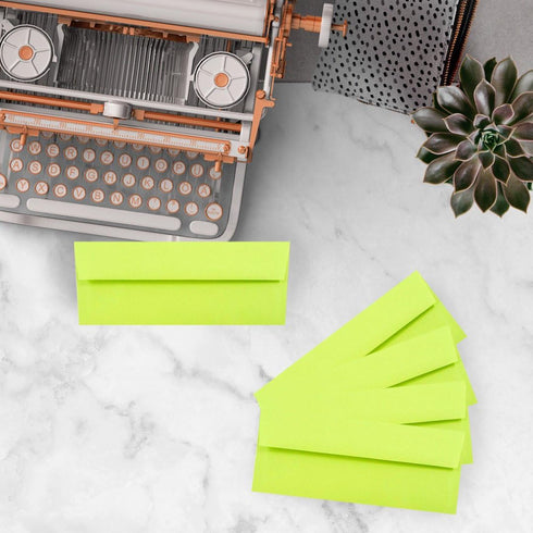 JAM PAPER #10 Business Colored Envelopes - 4 1/8 x 9 1/2 - Ultra Lime Green, 50/Pack
