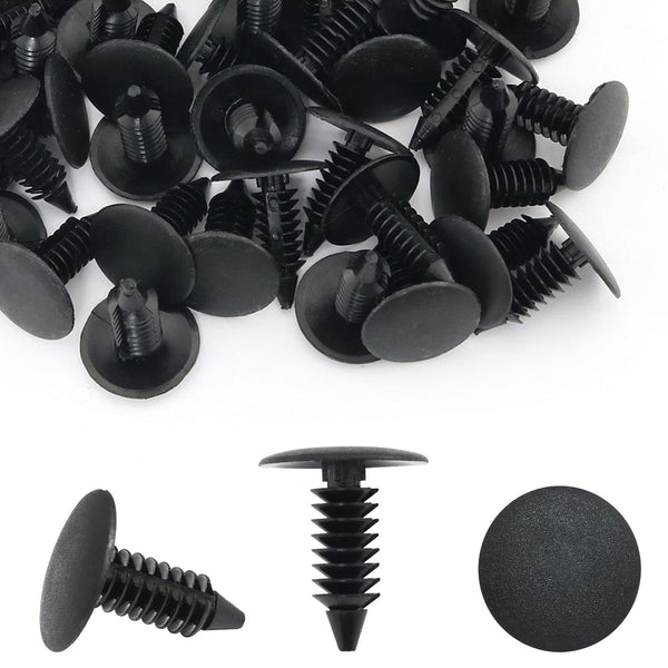 50PCS Black Plastic Nylon Rivet Clips, Furniture Assembly Fasteners for Vapor Barrier and Christmas Tree