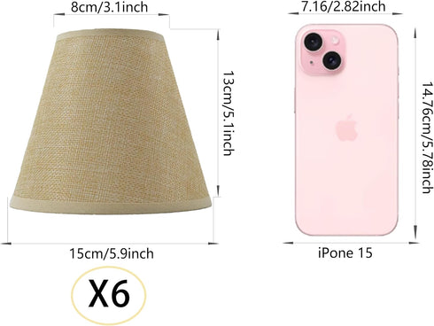 TAaMTYH Set 6Fabric Bulbs, Lampshade3" 6" 5" Small Lamp Shade Chandelier Shades of Lampshade for Wall LampChandelier