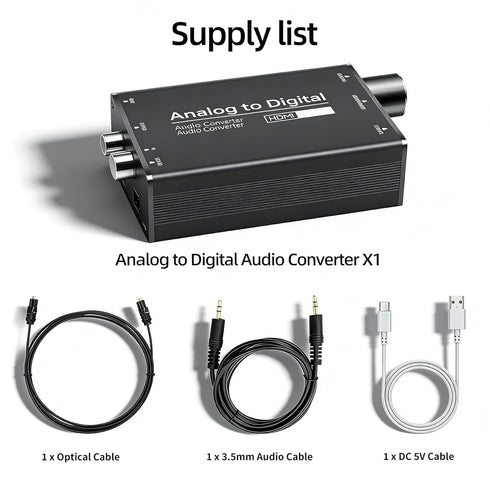 ZZHypGr 3.5mm PS4, Analog to TOSLINK Digital Optical Audio/HDMI Converter, with AUX Jack Toslink & HDMI, Volume