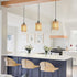 Rattan Chandelier Pendant Lights Kitchen Island,Farmhouse Boho Chandeliers Adjustable Height Hanging lamp for Dining
