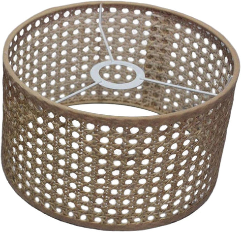 Ioensy 16cmx12cm Rattan Lampshade, Drum Lampshade for Table Lamp, Floor Lamp, Droplight, Pendant Light Cover for Home