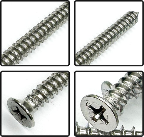 5 x 20mm Flat Head Phillips Drive Screws - Self Drilling 304 Stainless Steel Drywall Wood Screws (100Pcs)