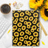 WAVEYU Cute Portfolio Case for Women, Padfolio Cover Folder with A4 Size Clipboard, Business Card Holders, Sunflower