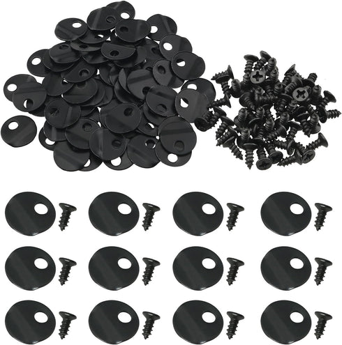 ZZLZX Picture Turn Button 100PCS Black Round Frame Accessories with 100PCS Screws for Hanging Pictures