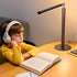 16" 15W, 1200LM, Dimmable Brown LED Desk Lamp - Foldable Metal Desk Light with Base, Color Changing Table Lamp