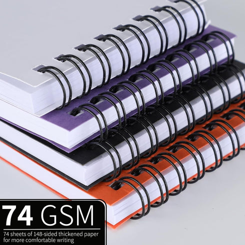 QiCheng Pocket Notebook, Small Notepad, 3X5 Inches, 6 Blank Spiral Notebooks